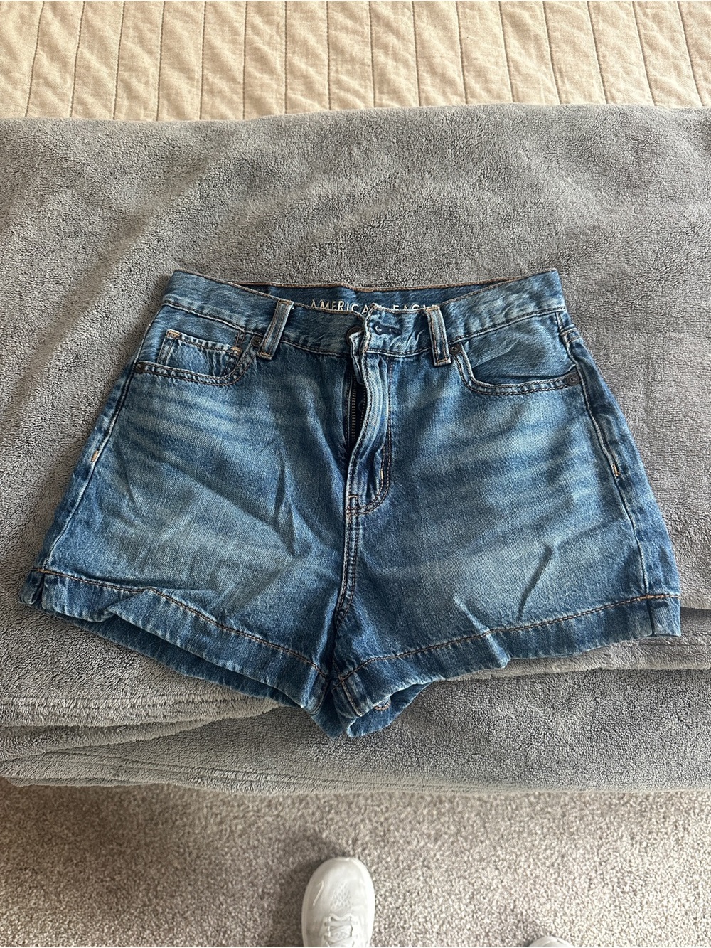 American Eagle Outfitters Blue Denim High-Rise Jean Shorts